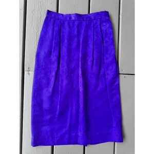 Women's Purple 100%‎ Silk Skirt Floral Pattern Sz 4 Preppy Korea Short Mini READ